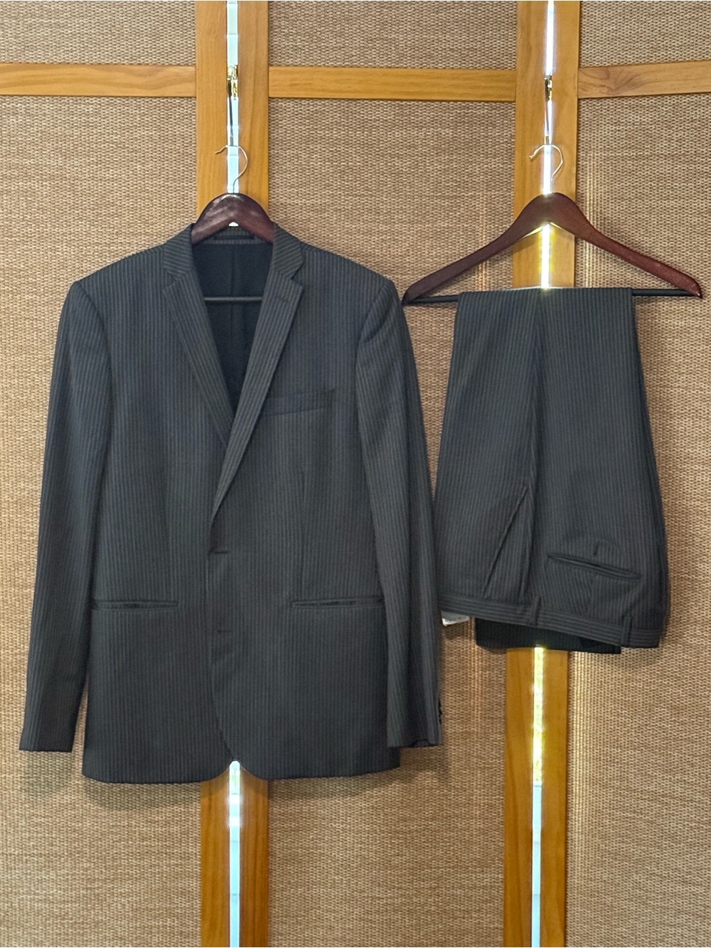 J.Lindeberg Charcoal Pinstripe Two-Piece Suit